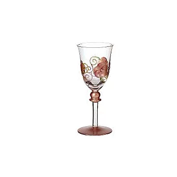 Madiggan手工彩繪玻璃玫瑰酒杯單入-粉紅色