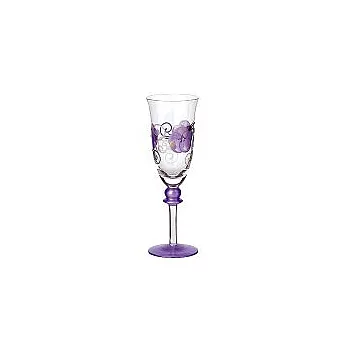 Madiggan手工彩繪玻璃玫瑰香檳杯單入-紫色