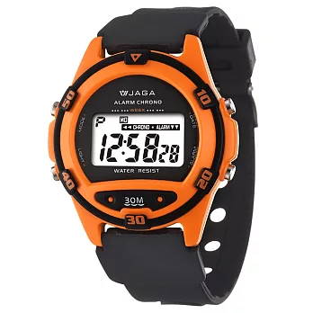 JAGA捷卡 M267防水多功能運動電子錶(橙)