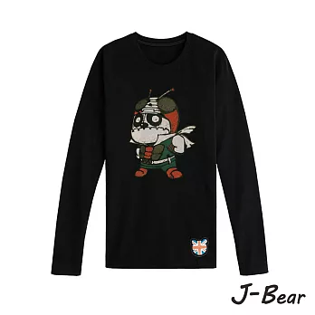 【J-Bear】JB005＊MIT 台灣製造 J-Bear新品牌【手繪熊經典蒼蠅人長袖圓領T恤】情侶T黑色 兒童8號