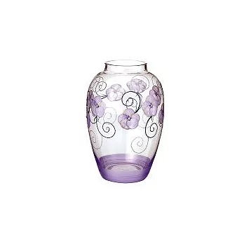 Madiggan手工彩繪玻璃玫瑰中花瓶-紫色