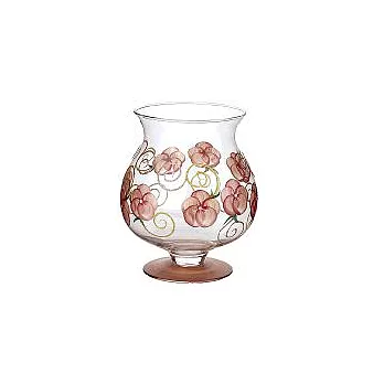 Madiggan手工彩繪玻璃玫瑰曲線花瓶-粉紅色