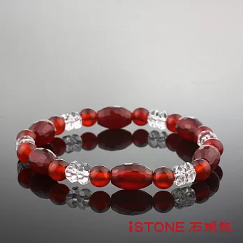 石頭記 紅瑪瑙鼓型手鍊-時尚貴氣