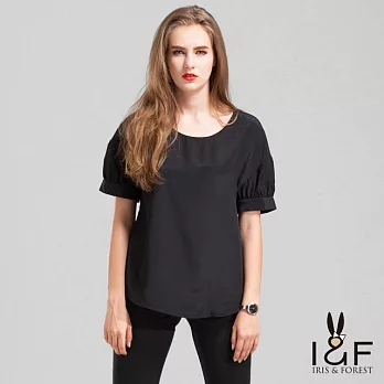 【INF】圓領公主袖輕柔雪紡上衣14067S黑色