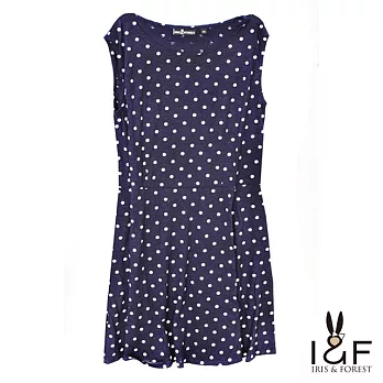 【INF】圓點修身背心短洋14187S藍色