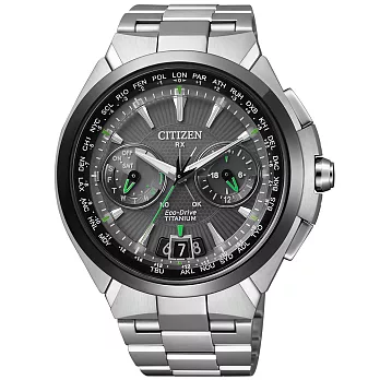 CITIZEN Eco-Drive 無界天際衛星對時鈦金屬腕錶-黑框銀