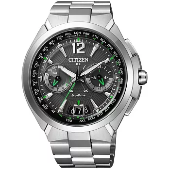 CITIZEN Eco-Drive 無界天際衛星對時腕錶-綠針x銀