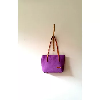 [Mestudio] 手縫真皮紫色麂皮手提袋