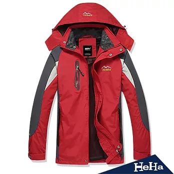 【HeHa】輕便型戶外機能風衣外套(共三色)-L(紅色)