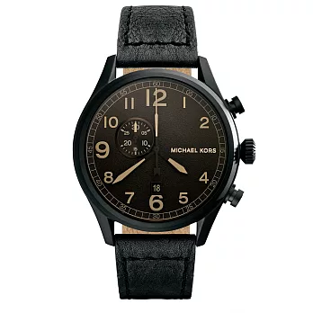 Michael Kors 知性文學潮流時尚計時腕錶-IP黑