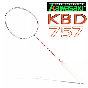Kawasaki 高級碳纖維羽球拍-張飛(白)