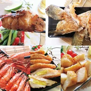 【鱻活一號】★居酒屋的五鮮海味套組★100%無藥養殖、新鮮手做！石斑、草蝦、手工旗魚黑輪、手工純花枝丸，家中也能享受的高級居酒屋美食