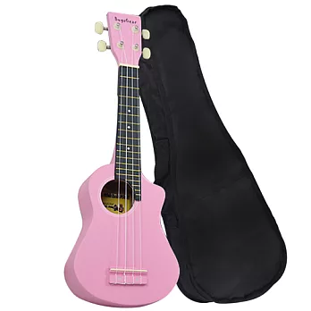 日本品牌 BugsGear 厚桶缺角 烏克麗麗 21吋(粉色) 附原廠琴袋