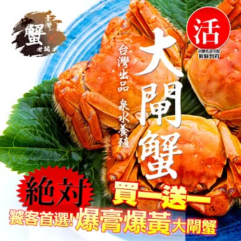 超值一送一[台灣蟹老闆]大閘蟹4.0-4.5兩(1隻)＊買再送＊大閘蟹(1隻)