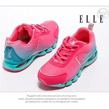 ELLE active 亮彩潮流。異材質混搭運動休閒鞋_桃36桃色