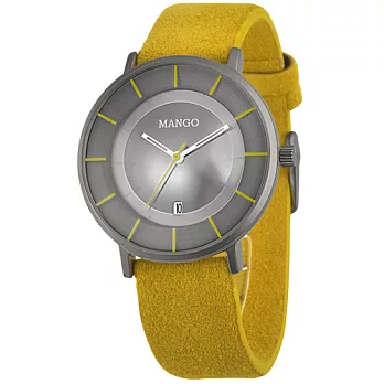 MANGO 秋之質感時尚腕錶-金屬灰/38mm金屬灰