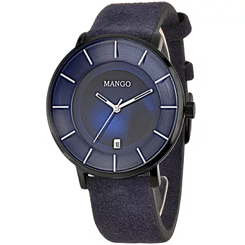 MANGO 秋之品味時尚腕錶-金屬藍/42mm金屬藍