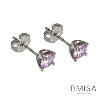 TiMISA《純鈦簡愛(S)》甜心粉 純鈦耳環一對