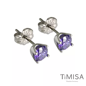 TiMISA《純鈦簡愛(S)》神秘紫 純鈦耳環一對