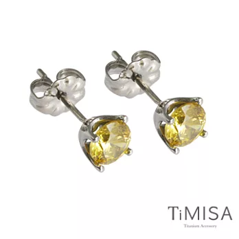 TiMISA《純鈦簡愛(S)》活力黃 純鈦耳環一對