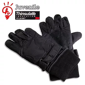 3M Thinsulate材質 兒童防寒柔軟手套(黑)黑