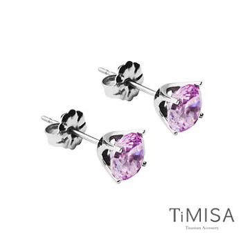TiMISA《純鈦簡愛(M)》甜心粉 純鈦耳環一對