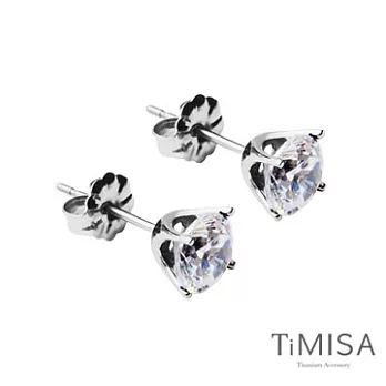 TiMISA《純鈦簡愛(M)》透亮白 純鈦耳環一對