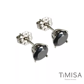 TiMISA《純鈦簡愛(M)》個性黑 純鈦耳環一對