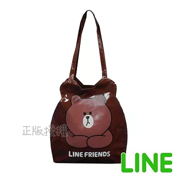 【LINE FRIENDS】㊣版授權 防水造型提袋(咖啡色)咖啡色