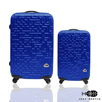 莎莎代言【Just Beetle】迷宮系列ABS輕硬殼行李箱兩件組(28+20吋)旅行箱.拉桿箱深藍