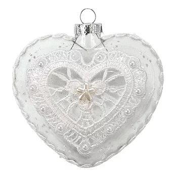 聖誕球 heart 透明w/蕾絲 白