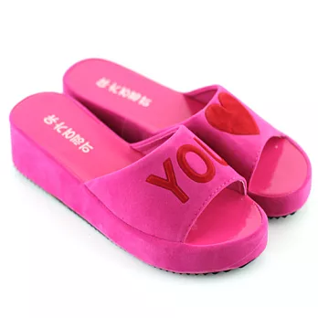甜蜜暗語‧love you舒適拖鞋39桃紅色