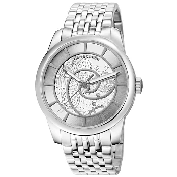 pierre cardin皮爾卡登 聖域帝國齒輪圖騰紋腕錶-銀