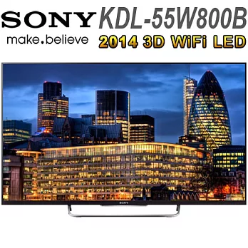 SONY 55吋3D WiFi FHD LED液晶電視(KDL-55W800B)＊送7-11禮券500元
