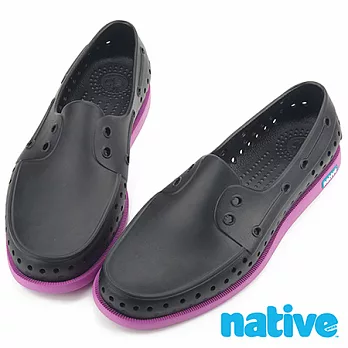 native HOWARD 晴雨帆船鞋(男/女)22黑x葡萄紫