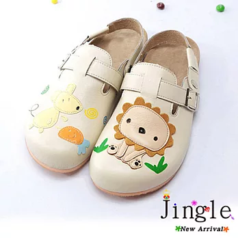 【Jingle】森林童趣前包後空勃肯風鞋~米色37米色
