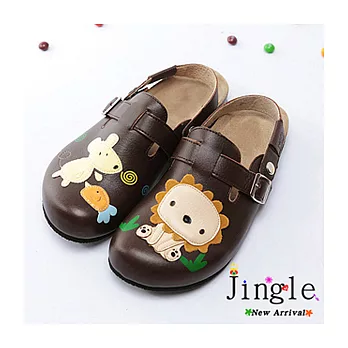 【Jingle】森林童趣前包後空勃肯風鞋~咖色35咖色