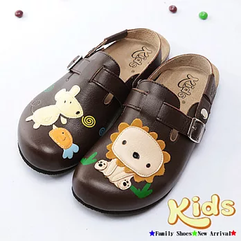 【Kids】森林童趣前包後空勃肯風鞋-咖色大人款35咖色