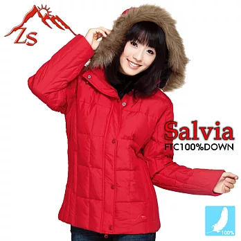 ZS Salvia 亮麗時尚女款羽毛外套S紅