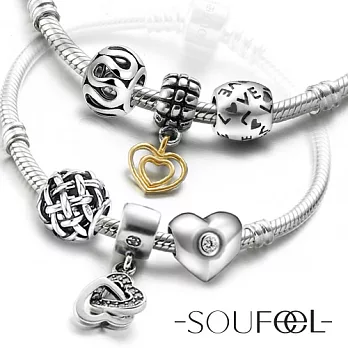 索菲爾SOUFEEL charms 925純銀手鍊串珠(超值組)FREEA款(請備註尺寸)