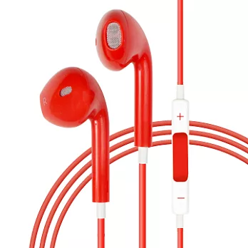 【IPhone 3.5MM】入耳式線控麥克風耳機(九色)紅