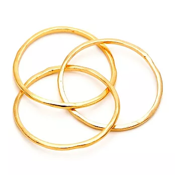 GORJANA 手工波浪紋 細緻金色三環戒 Infinity II Ring美規6號
