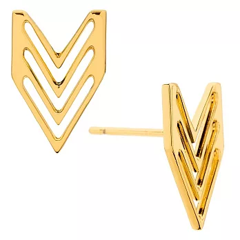 GORJANA 美國品牌 Chevron Tribal Studs 立體箭頭耳環 925純銀鑲18K金