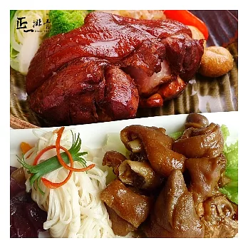 【正一排骨】 潤月添福壽-好運豬腳禮盒 鴻運豬腳300gx2+德國蒜香豬腳600g+麵線2綑