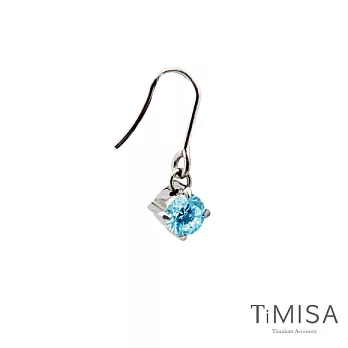 TiMISA《純淨光芒》純鈦耳環一只(三色可選)水藍色