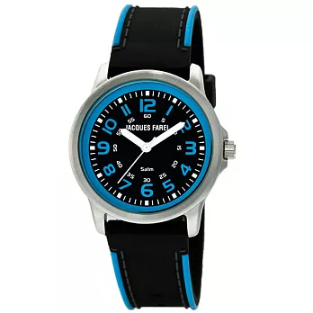 Jacques Farel Kids 繽紛甜心馬卡龍色系兒童腕錶-藍x黑