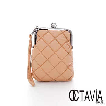 【Octavia 8】復古菱格口金手捥小包 - 奶茶棕奶茶棕