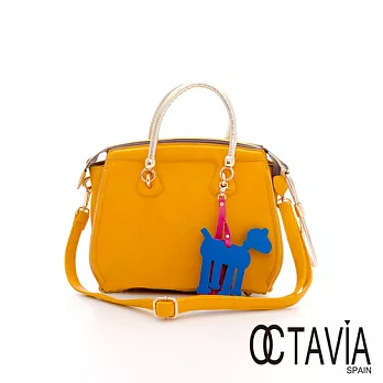 【Octavia 8】愛馬波士頓 金屬手提斜背包 - 蜂蜜黃