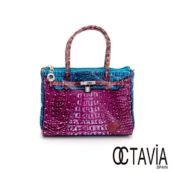 【Octavia 8 】柏金趣 印花迷你嬌嬌包 - 鱷魚紫鱷魚紫