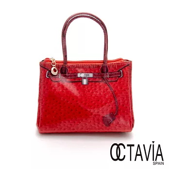 【Octavia 8 】柏金趣 印花迷你嬌嬌包 - 鴕鳥紅鴕鳥紅